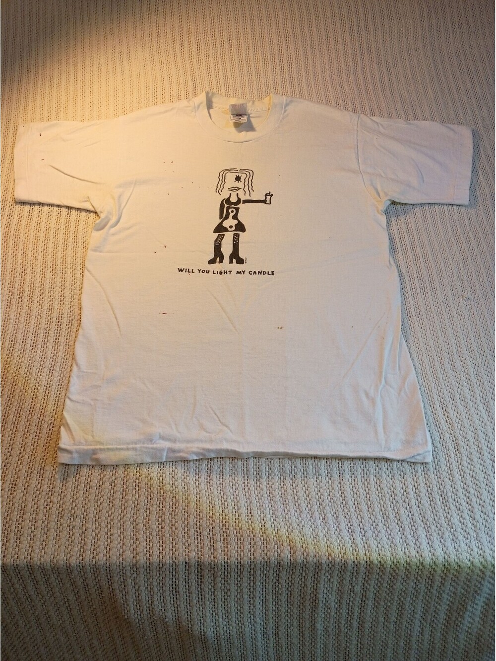 Vintage Fruit of the Loom Heavy Cotton RENT Graphic T-Shirt Medium